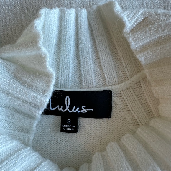 Lulu's Chic Cream Ribbed Knit Dress - Picture 13 of 16